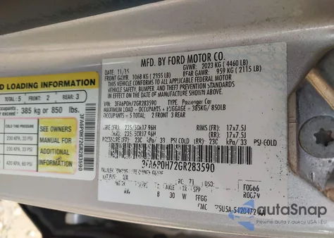 2016 Ford Fusion Se from USA, damaged, VIN 3FA6P0H72GR283590